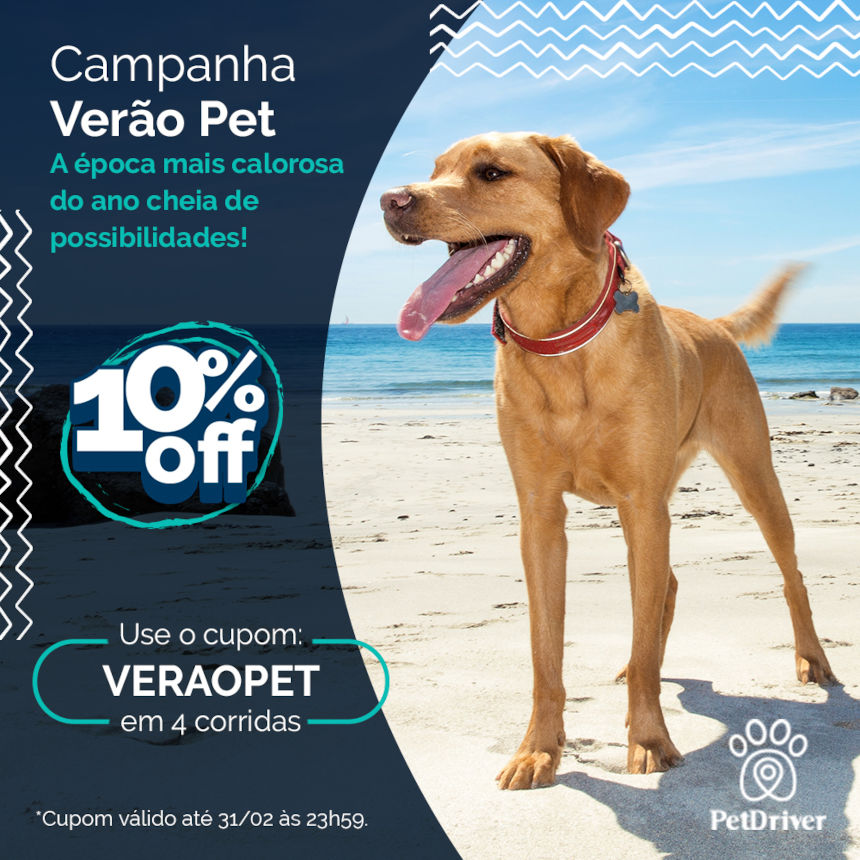 Campanha Verão PetDriver: Desconto quentíssimo para seu pet e você!